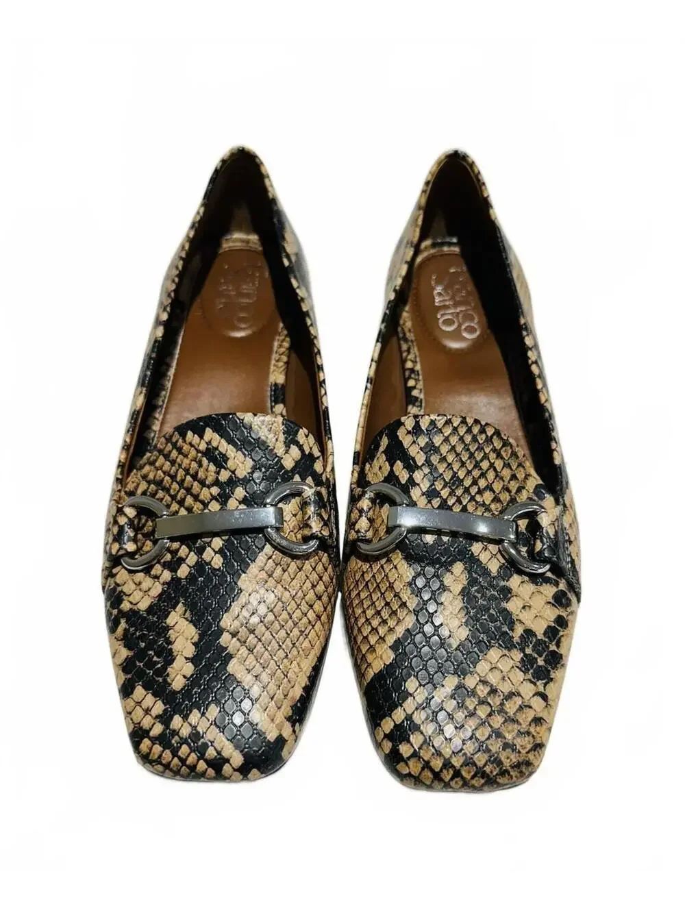 New Franco Sarto ‘Anica’ Snake Print Leather Loafers Size US6.5-EU36.5